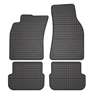 Set 5 covorase auto AUDI A6 C6 (4F2) din 2008-2017, cu covoras tunel median, presuri auto din cauciuc, 4x Stickere auto cu AUDI - Img 3