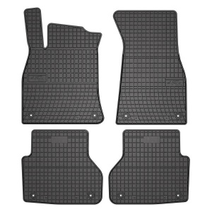 Set 5 covorase auto AUDI A6 C8 (4A2) din 2004-2009, cu covoras tunel median, presuri auto din cauciuc, 4x Stickere auto cu AUDI - Img 3