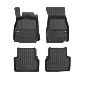 Set 5 covorase auto AUDI A6 C8 Avant (4A5) din 2004-2013, cu covoras tunel median, presuri auto din cauciuc, 4x Stickere auto cu AUDI - Img 3