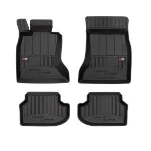 Set 5 covorase auto BMW Seria 5 Touring (F11) din 2014-2019, cu covoras tunel median, presuri auto din cauciuc, 4x Stickere auto cu BMW - Img 3