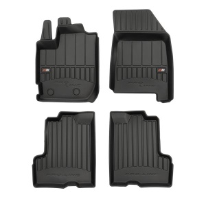 Set 5 covorase auto DACIA DUSTER (HM_) din 2016-2020, cu covoras tunel median, presuri auto din cauciuc, 4x Stickere auto cu DACIA - Img 3