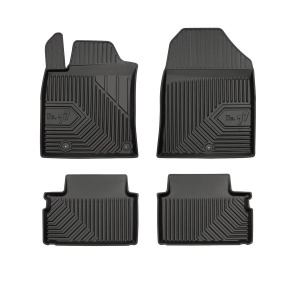 Set 5 covorase auto KIA CEED (CD) din 2006-2014, cu covoras tunel median, presuri auto din cauciuc, 4x Stickere auto cu KIA - Img 3