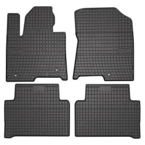 Set 5 covorase auto KIA SORENTO III (UM) din 2013-2016, cu covoras tunel median, presuri auto din cauciuc, 4x Stickere auto cu KIA - Img 3