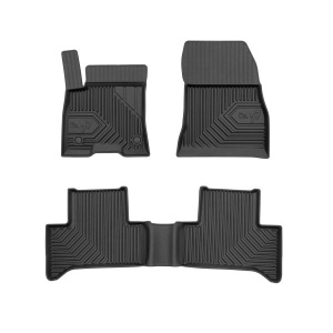 Set 5 covorase auto MERCEDES-BENZ EQA (H243) din 2010-2022, cu covoras tunel median, presuri auto din cauciuc, 4x Stickere auto cu MERCEDES-BENZ - Img 3