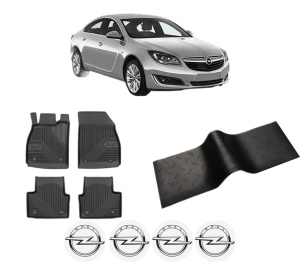 Set 5 covorase auto OPEL INSIGNIA A (G09) din 2009-2018, cu covoras tunel median, presuri auto din cauciuc, 4x Stickere auto cu OPEL - Img 2