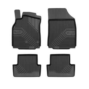 Set 5 covorase auto RENAULT MEGANE III Hatchback (BZ0/1_, B3_) din 2009-2017, cu covoras tunel median, presuri auto din cauciuc, 4x Stickere auto cu RENAULT - Img 3