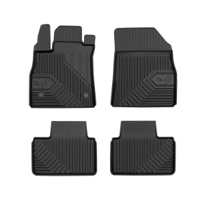 Set 5 covorase auto RENAULT TALISMAN (LP_) din 2013-2016, cu covoras tunel median, presuri auto din cauciuc, 4x Stickere auto cu RENAULT - Img 3