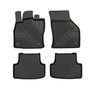 Set 5 covorase auto SEAT LEON ST (5F8) din 2011-2018, cu covoras tunel median, presuri auto din cauciuc, 4x Stickere auto cu SEAT - Img 3