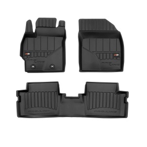 Set 5 covorase auto TOYOTA AURIS (_E15_) din 2010-2020, cu covoras tunel median, presuri auto din cauciuc, 4x Stickere auto cu TOYOTA - Img 3