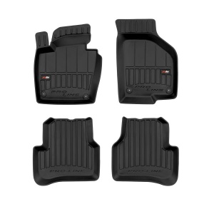 Set 5 covorase auto Volkswagen PASSAT B6 (3C2) din 2016-2020, cu covoras tunel median, presuri auto din cauciuc, 4x Stickere auto cu Volkswagen - Img 3