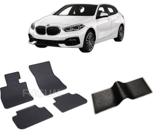 Set 5 covorase BMW SERIA 1 F40 din 09.2019-PREZENT, cu covoras tunel median, CAROSERIE HATCHBACK, Presuri cauciuc 100%, compatibil cu autoturismul BMW SERIA 1 F40, Rigum - Img 2