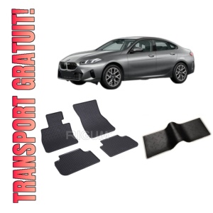 Set 5 covorase BMW SERIA 2 F74 din 2025-PREZENT, cu covoras tunel median, CAROSERIE GRAN COUPÉ, Presuri cauciuc 100%, compatibil cu autoturismul BMW SERIA 2 F74, Rigum