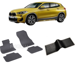 Set 5 covorase BMW X2 F39 din 03.2018-10.2023, cu covoras tunel median, CAROSERIE SUV, Presuri cauciuc 100%, compatibil cu autoturismul BMW X2 F39, Rigum - Img 2
