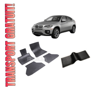 Set 5 covorase BMW X6 E71 din 06.2008-10.2014, cu covoras tunel median, CAROSERIE SUV, Presuri cauciuc 100%, compatibil cu autoturismul BMW X6 E71, Rigum