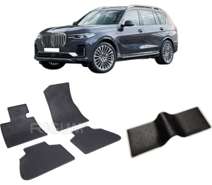 Set 5 covorase BMW X7 G07 din 03.2019-PREZENT, cu covoras tunel median, CAROSERIE SUV, Presuri cauciuc 100%, compatibil cu autoturismul BMW X7 G07, Rigum - Img 2