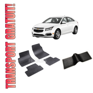 Set 5 covorase CHEVROLET CRUZE din 05.2009-2016, cu covoras tunel median, CAROSERIE SEDAN, Presuri cauciuc 100%, compatibil cu autoturismul CHEVROLET CRUZE, Rigum