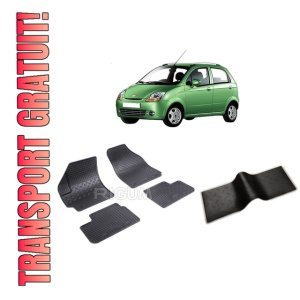 Set 5 covorase CHEVROLET SPARK M250 din 05.2005-01.2010, cu covoras tunel median, CAROSERIE HATCHBACK, Presuri cauciuc 100%, compatibil cu autoturismul CHEVROLET SPARK M250, Rigum