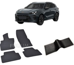 Set 5 covorase CUPRA TERRAMAR din 09.2024-PREZENT, cu covoras tunel median, CAROSERIE SUV, Presuri cauciuc 100%, compatibil cu autoturismul CUPRA TERRAMAR, Rigum - Img 2