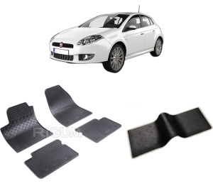 Set 5 covorase FIAT BRAVO II din 04.2007-07.2014, cu covoras tunel median, CAROSERIE HATCHBACK, Presuri cauciuc 100%, compatibil cu autoturismul FIAT BRAVO II, Rigum - Img 2