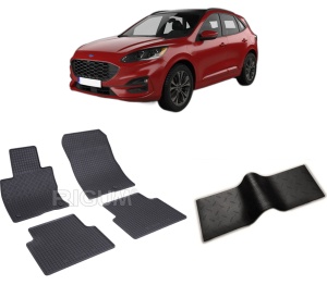 Set 5 covorase FORD KUGA III din 04.2020-PREZENT, cu covoras tunel median, CAROSERIE SUV, Presuri cauciuc 100%, compatibil cu autoturismul FORD KUGA III, Rigum - Img 2