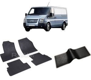 Set 5 covorase FORD TRANSIT CONNECT I din 2002-2013, cu covoras tunel median, CAROSERIE VAN 5 LOCURI, Presuri cauciuc 100%, compatibil cu autoturismul FORD TRANSIT CONNECT I, Rigum - Img 2
