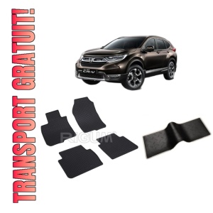 Set 5 covorase HONDA CR-V V HYBRID din 02.2019-07.2023, cu covoras tunel median, CAROSERIE SUV HYBRID, Presuri cauciuc 100%, compatibil cu autoturismul HONDA CR-V V HYBRID, Rigum