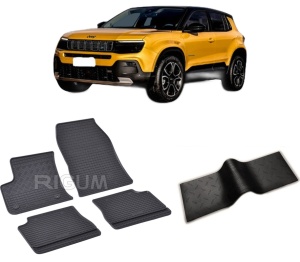 Set 5 covorase JEEP AVENGER EV din 2023-PREZENT, cu covoras tunel median, CAROSERIE SUV, Presuri cauciuc 100%, compatibil cu autoturismul JEEP AVENGER EV, Rigum - Img 2