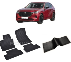 Set 5 covorase MAZDA CX -60 din 08.2022-PREZENT, cu covoras tunel median, CAROSERIE SUV, Presuri cauciuc 100%, compatibil cu autoturismul MAZDA CX -60, Rigum - Img 2