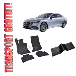 Set 5 covorase MERCEDES E-CLASS W214 PHEV din 10.2023-PREZENT, cu covoras tunel median, CAROSERIE SEDAN, Presuri cauciuc 100%, compatibil cu autoturismul MERCEDES E-CLASS W214 PHEV, Rigum