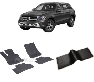 Set 5 covorase MERCEDES GLC X253 din 09.2015-2023, cu covoras tunel median, CAROSERIE SUV ELECTRIC, Presuri cauciuc 100%, compatibil cu autoturismul MERCEDES GLC X253, Rigum - Img 2