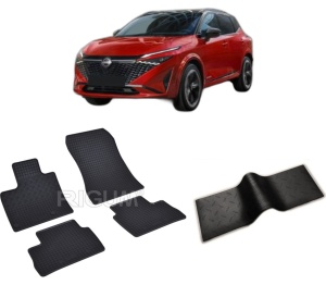 Set 5 covorase NISSAN QASHQAI III FACELIFT din 2024-PREZENT, cu covoras tunel median, CAROSERIE SUV, Presuri cauciuc 100%, compatibil cu autoturismul NISSAN QASHQAI III FACELIFT, Rigum - Img 2