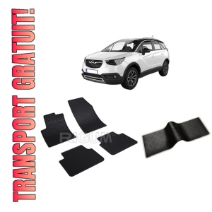 Set 5 covorase OPEL CROSSLAND X din 06.2017-PREZENT, cu covoras tunel median, CAROSERIE SUV, Presuri cauciuc 100%, compatibil cu autoturismul OPEL CROSSLAND X, Rigum