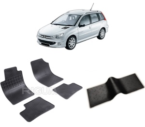 Set 5 covorase PEUGEOT 206 din 2002-2007, cu covoras tunel median, CAROSERIE COMBI, Presuri cauciuc 100%, compatibil cu autoturismul PEUGEOT 206, Rigum - Img 2