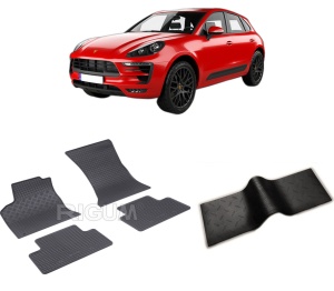 Set 5 covorase PORSCHE MACAN din 03.2014-PREZENT, cu covoras tunel median, CAROSERIE SUV, Presuri cauciuc 100%, compatibil cu autoturismul PORSCHE MACAN, Rigum - Img 2