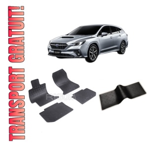 Set 5 covorase SUBARU LEVORG din 09.2015-2020, cu covoras tunel median, CAROSERIE COMBI, Presuri cauciuc 100%, compatibil cu autoturismul SUBARU LEVORG, Rigum