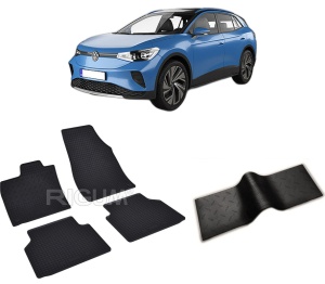 Set 5 covorase VOLKSWAGEN ID .4 din 12.2020-PREZENT, cu covoras tunel median, CAROSERIE SUV, Presuri cauciuc 100%, compatibil cu autoturismul VOLKSWAGEN ID .4, Rigum - Img 2