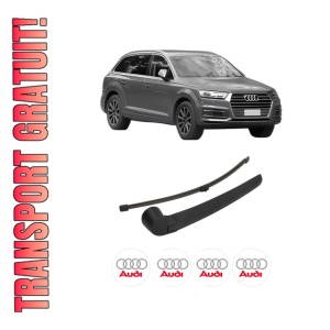 Set brat stergator spate cu lamela pentru AUDI Q7 (4MB, 4MG, 4MQ) din 2015-2019, pentru spate, din cauciuc siliconat rezistent, 4 stickere auto AUDI