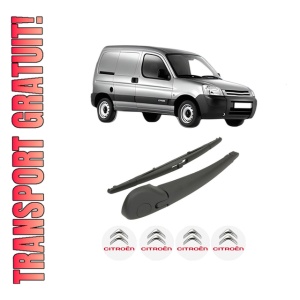 Set brat stergator spate cu lamela pentru CITROEN BERLINGO / BERLINGO FIRST Box Body/MPV (M_) din 1996-2011, pentru spate, din cauciuc siliconat rezistent, 4 stickere auto CITROEN