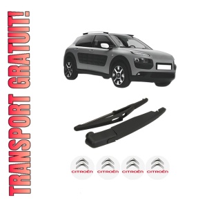 Set brat stergator spate cu lamela pentru CITROEN C4 CACTUS din 2014-2018, pentru spate, din cauciuc siliconat rezistent, 4 stickere auto CITROEN
