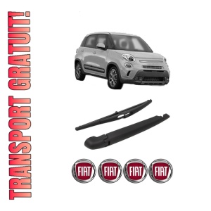 Set brat stergator spate cu lamela pentru FIAT 500L (351_, 352_) din 2012-2018, pentru spate, din cauciuc siliconat rezistent, 4 stickere auto FIAT