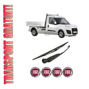 Set brat stergator spate cu lamela pentru FIAT DOBLO Platform/Chassis (263_) din 2010-2023, pentru spate, din cauciuc siliconat rezistent, 4 stickere auto FIAT