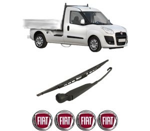 Set brat stergator spate cu lamela pentru FIAT DOBLO Platform/Chassis (263_) din 2010-2023, pentru spate, din cauciuc siliconat rezistent, 4 stickere auto FIAT v2071