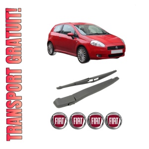 Set brat stergator spate cu lamela pentru FIAT GRANDE PUNTO (199_) din 2005-2015, pentru spate, din cauciuc siliconat rezistent, 4 stickere auto FIAT