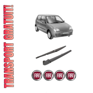 Set brat stergator spate cu lamela pentru FIAT SEICENTO / 600 (187_) din 1997-2010, pentru spate, din cauciuc siliconat rezistent, 4 stickere auto FIAT