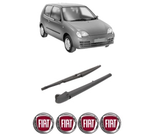 Set brat stergator spate cu lamela pentru FIAT SEICENTO / 600 (187_) din 1997-2010, pentru spate, din cauciuc siliconat rezistent, 4 stickere auto FIAT v2131