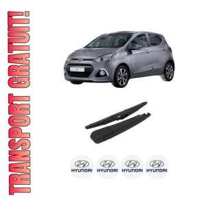 Set brat stergator spate cu lamela pentru HYUNDAI i10 II (BA, IA) din 2013-2019, pentru spate, din cauciuc siliconat rezistent, 4 stickere auto HYUNDAI