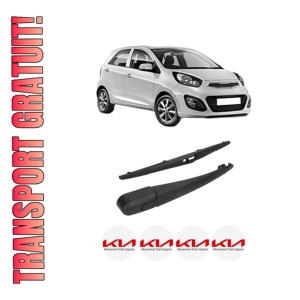 Set brat stergator spate cu lamela pentru KIA PICANTO II (TA) din 2011-2017, pentru spate, din cauciuc siliconat rezistent, 4 stickere auto KIA