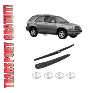 Set brat stergator spate cu lamela pentru LEXUS RX (MCU15) din 1998-2003, pentru spate, din cauciuc siliconat rezistent, 4 stickere auto LEXUS