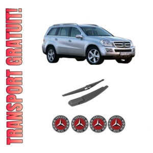 Set brat stergator spate cu lamela pentru MERCEDES-BENZ GL-CLASS (X164) din 2009-2012, pentru spate, din cauciuc siliconat rezistent, 4 stickere auto MERCEDES-BENZ