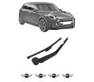 Set brat stergator spate cu lamela pentru MINI MINI CLUBMAN (R55) din 2007-2014, pentru spate, din cauciuc siliconat rezistent, 4 stickere auto MINI v1330